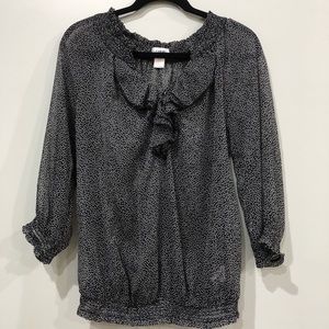 Motherhood Maternity Sheer Ruffle Blouse